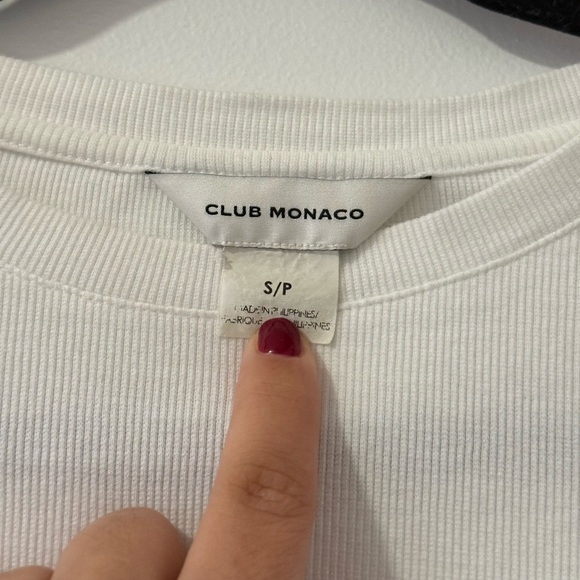 Club Monaco Bowee Long-Sleeve Tee – White - Picture 8 of 9